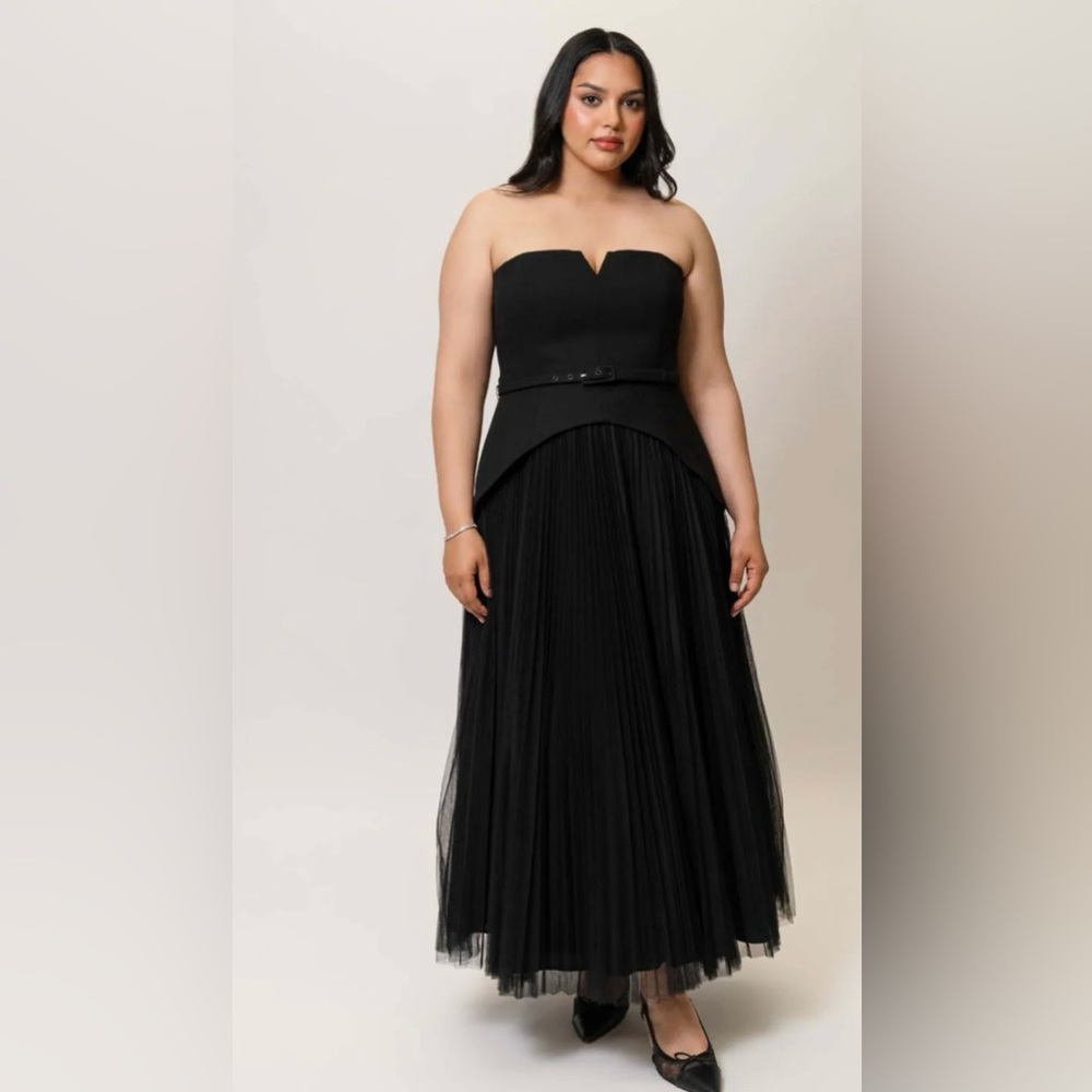 Hutch Lillibet Black Corset Belted Dress NWT